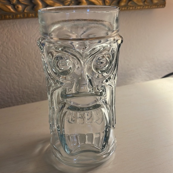 Screaming Tiki Glass Anchor Hocking Clear Glass ~ Two (2) - Picture 3 of 5
